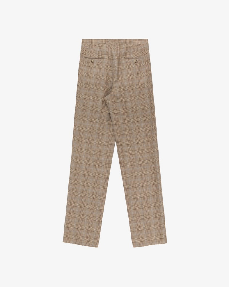 Brown Aime Leon Dore Double Pleated Plaid Men's Trouser | FBZLP0176