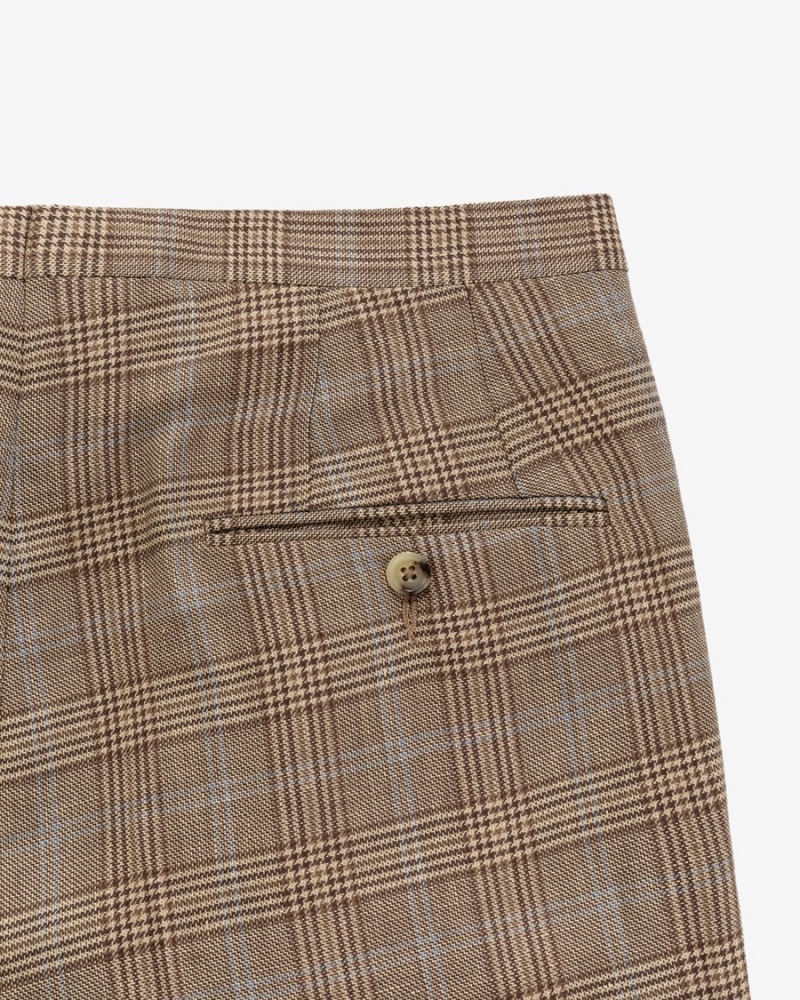 Brown Aime Leon Dore Double Pleated Plaid Men's Trouser | FBZLP0176