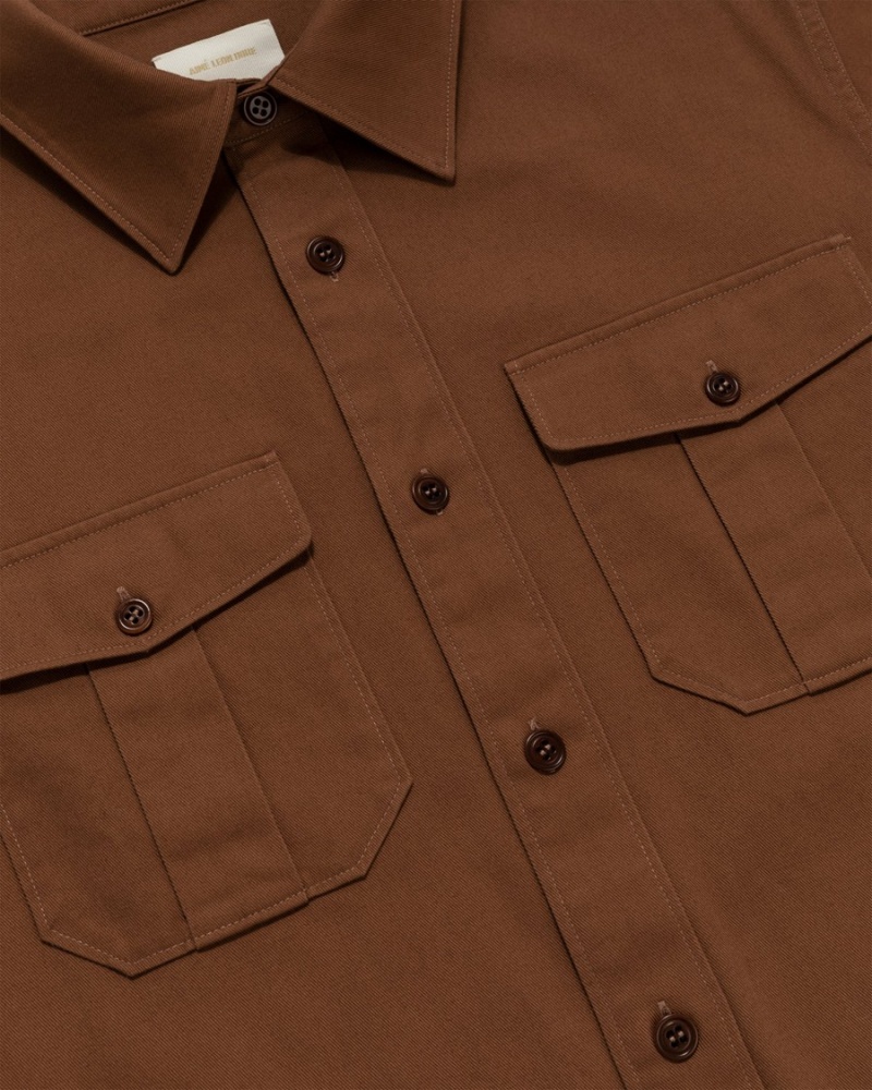 Brown Aime Leon Dore Utility Men's Shirts | NSZYA9150