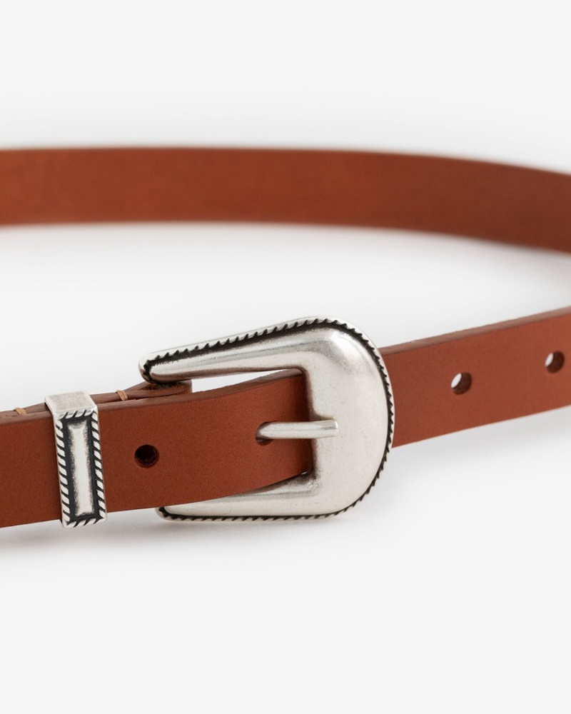 Brown Aime Leon Dore Western Leather Unisex Belt | VTLYC0941