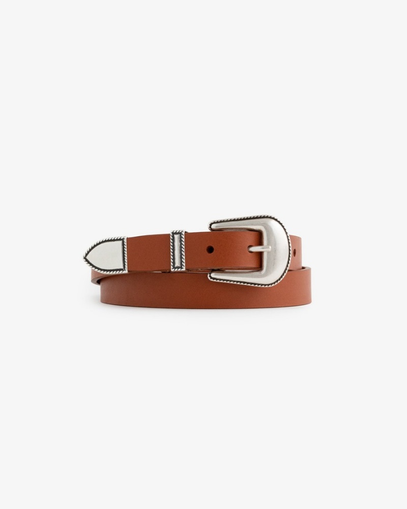 Brown Aime Leon Dore Western Leather Unisex Belt | VTLYC0941