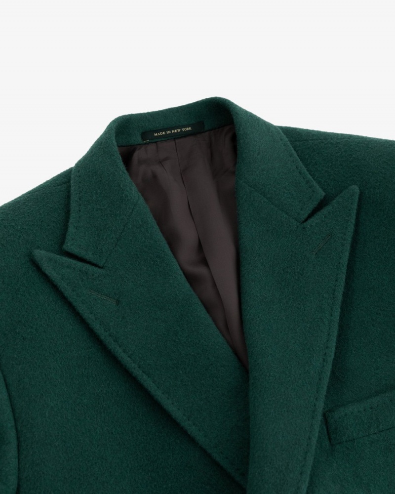 Deep Green Aime Leon Dore Double Breasted Camel Hair Top Men's Coats | BLRXD6972