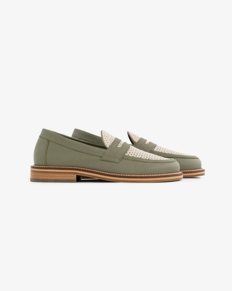 Green Aime Leon Dore Ald Taverna Women's Loafers | WVGDK3196