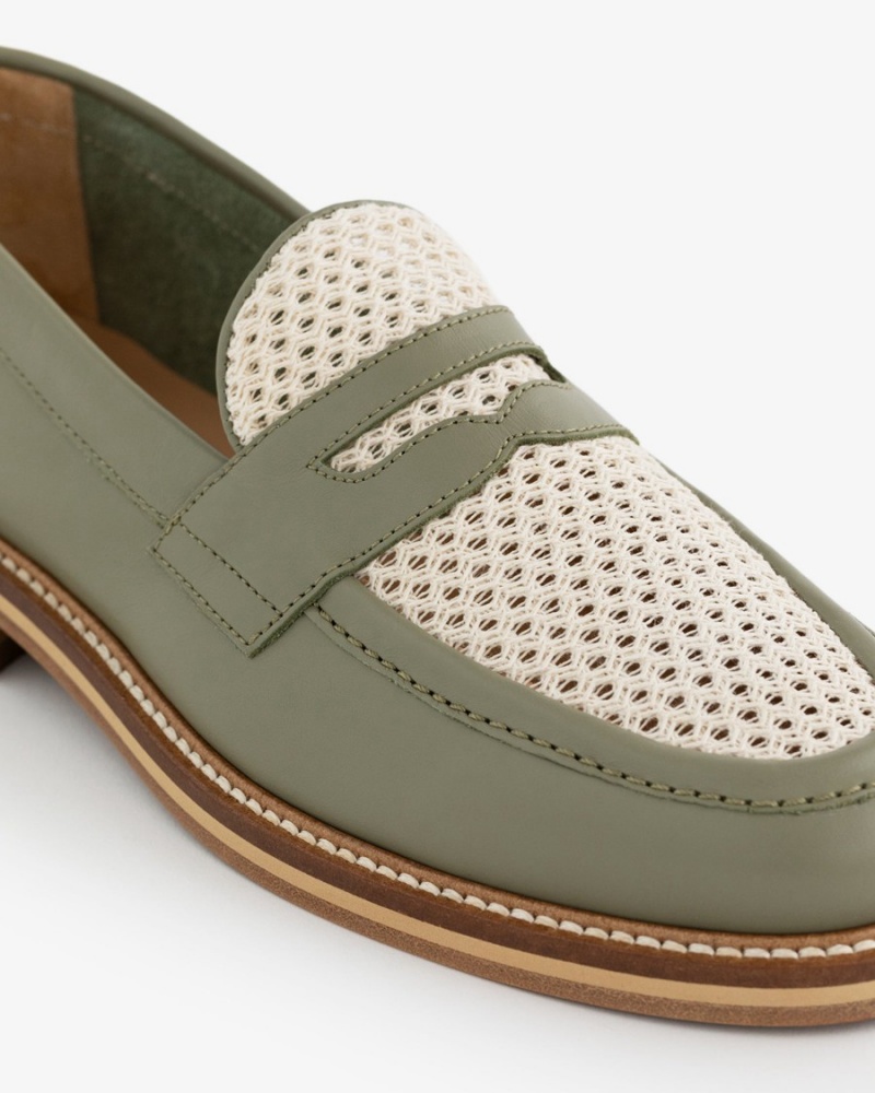 Green Aime Leon Dore Ald Taverna Women's Loafers | WVGDK3196