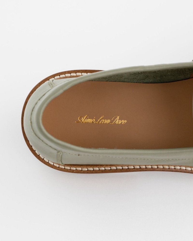 Green Aime Leon Dore Ald Taverna Women's Loafers | WVGDK3196