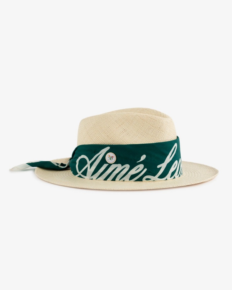 Green Aime Leon Dore Straw Women\'s Hats | XHVRJ0726