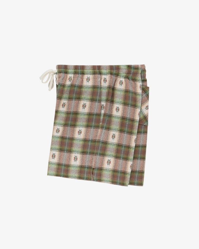 Green Brown Aime Leon Dore Patterned Leisure Women's Short | EYKPQ8124