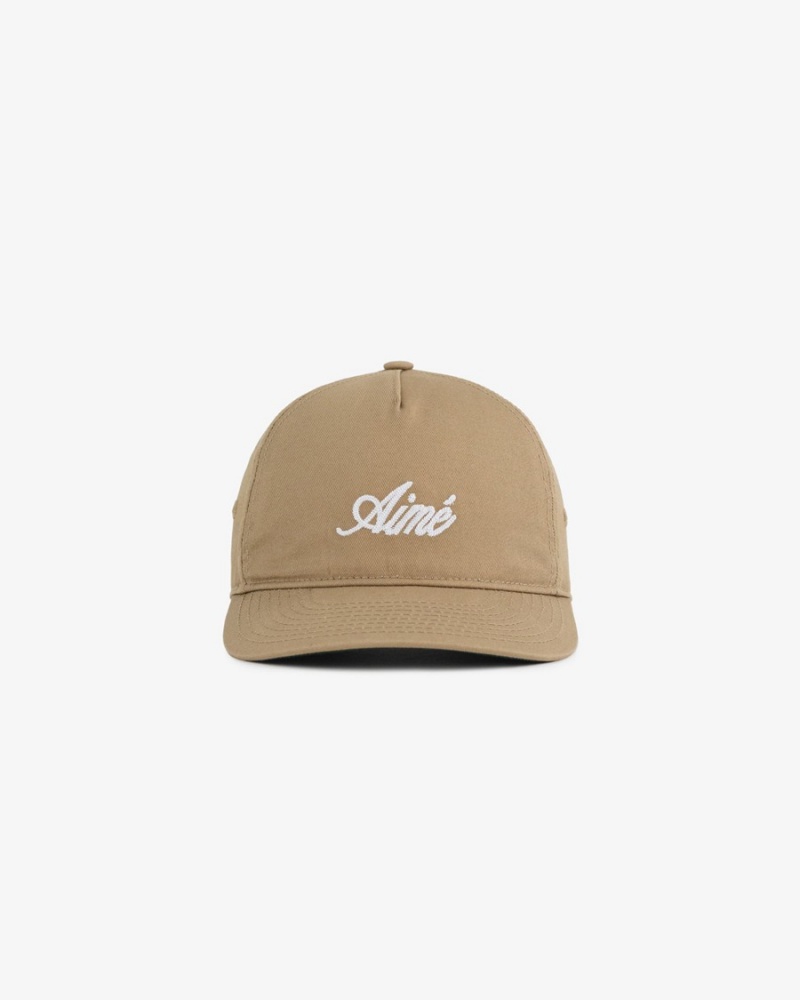 Khaki Aime Leon Dore Script Aimé Unisex Hats | FQSDI6842