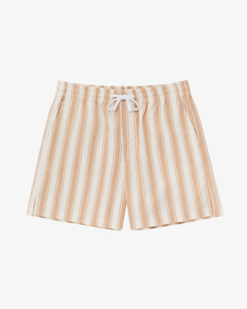 Khaki Aime Leon Dore Striped Drawstring Men\'s Short | QZISJ8639