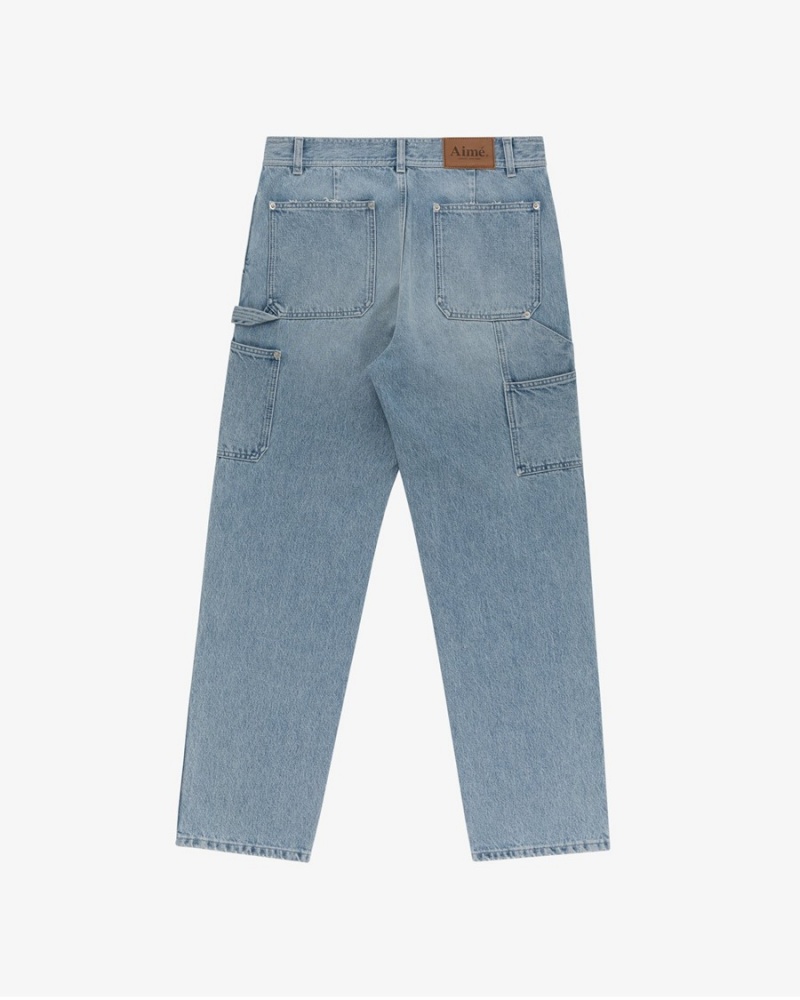 Light Wash Aime Leon Dore Denim Carpenter Men's Pants | HLGPC1608