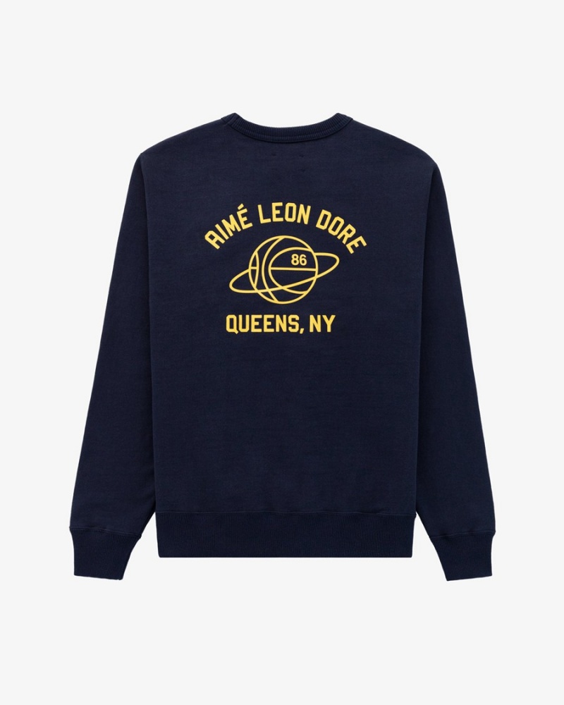 Navy Aime Leon Dore 86 Classic Crewneck Men's Sweatersshirts | OHTSU0834