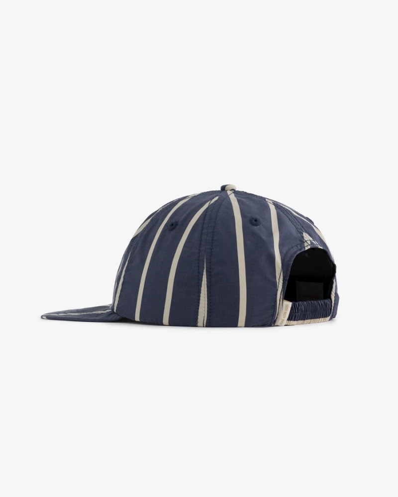 Navy Aime Leon Dore Striped Crusher Unisex Hats | KPUEH9587