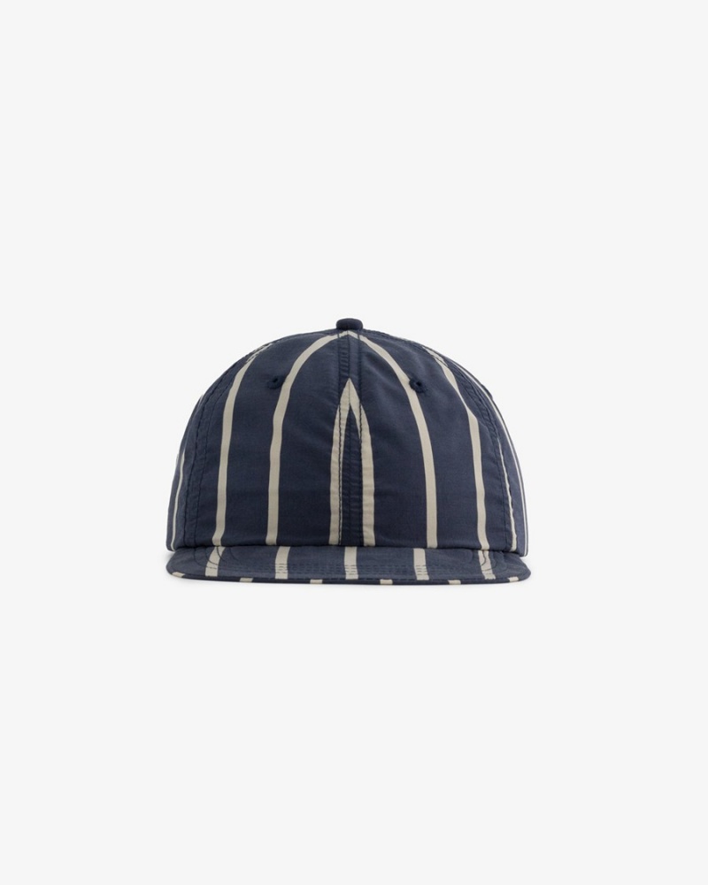 Navy Aime Leon Dore Striped Crusher Unisex Hats | KPUEH9587