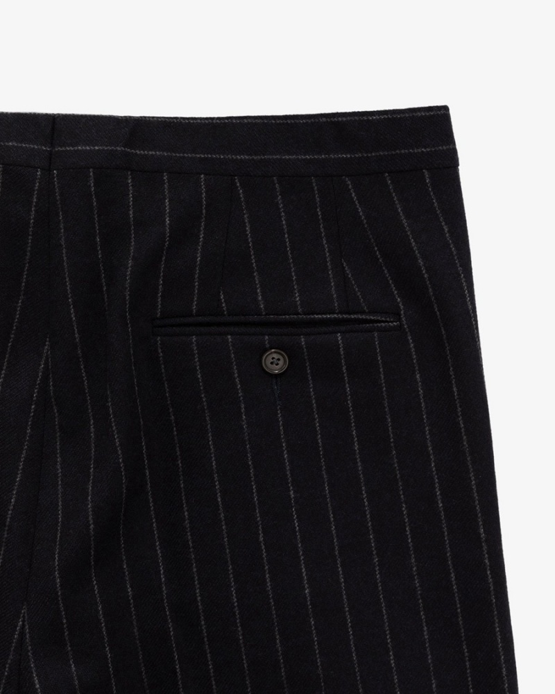 Navy White Aime Leon Dore Single Pleated Men's Trouser | NIGPO5037