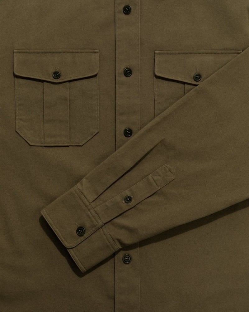 Olive Aime Leon Dore Utility Men's Shirts | NYQBJ4369