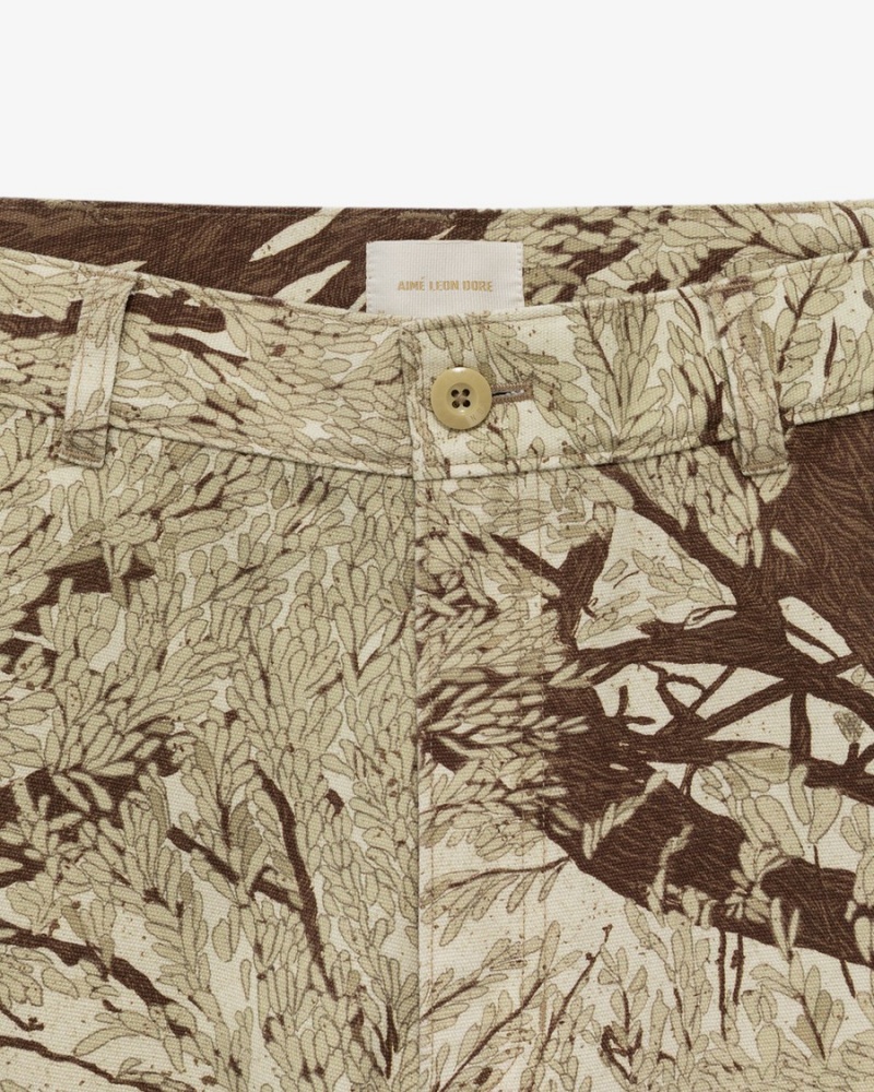 Olive Camo Aime Leon Dore Printed Straight Fit Men's Pants | WOPJN5369