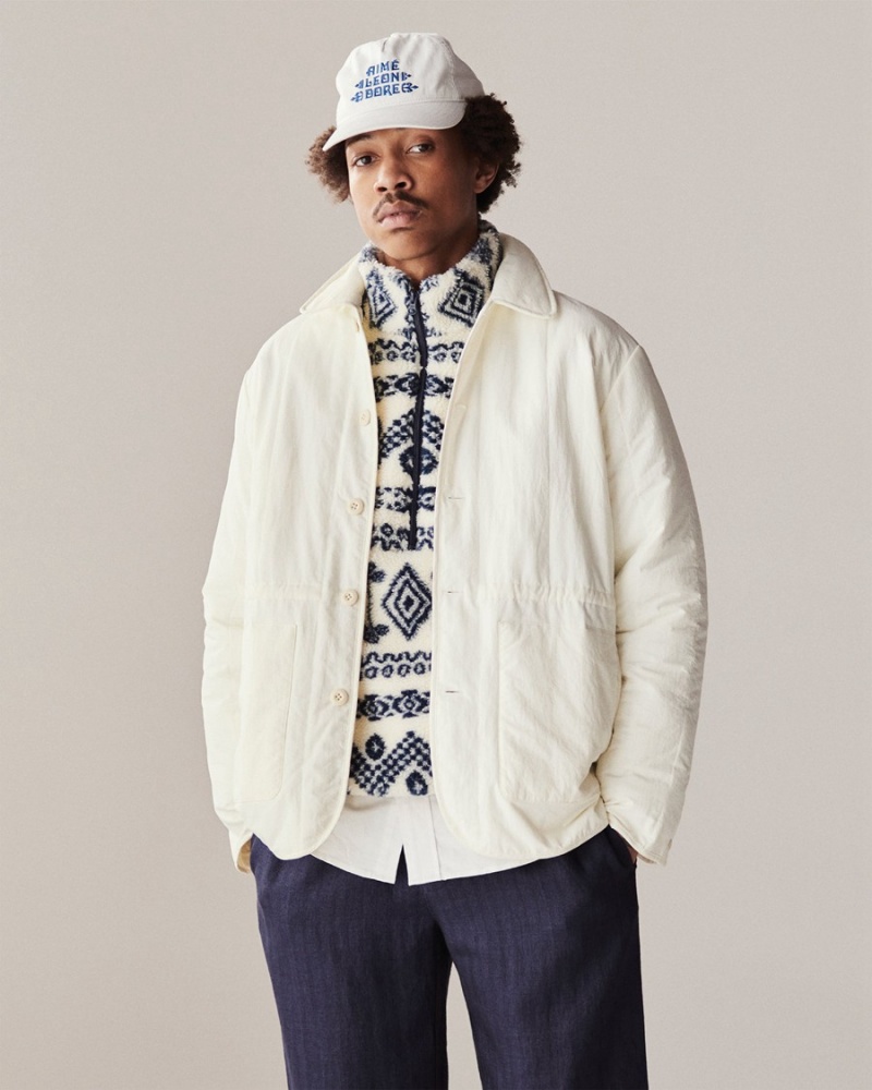 White Aime Leon Dore Lightweight Filled Men's Jackets | ZRXFD8146