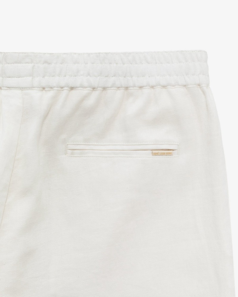 White Aime Leon Dore Linen Leisure Women's Pants | ZINHB3597