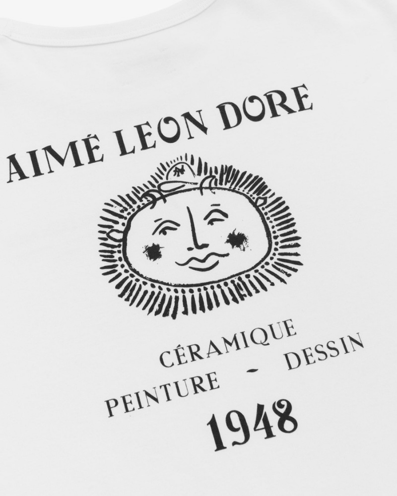 White Aime Leon Dore Long-Sleeve Artiste Men's Shirts | AYRUO0418