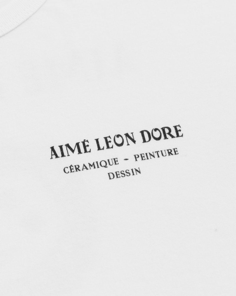 White Aime Leon Dore Long-Sleeve Artiste Men's Shirts | AYRUO0418