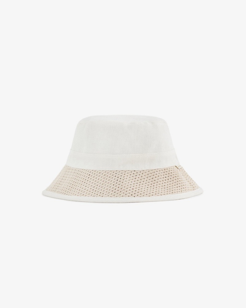 White Aime Leon Dore Raffia Bucket Women\'s Hats | ZAKHO5304