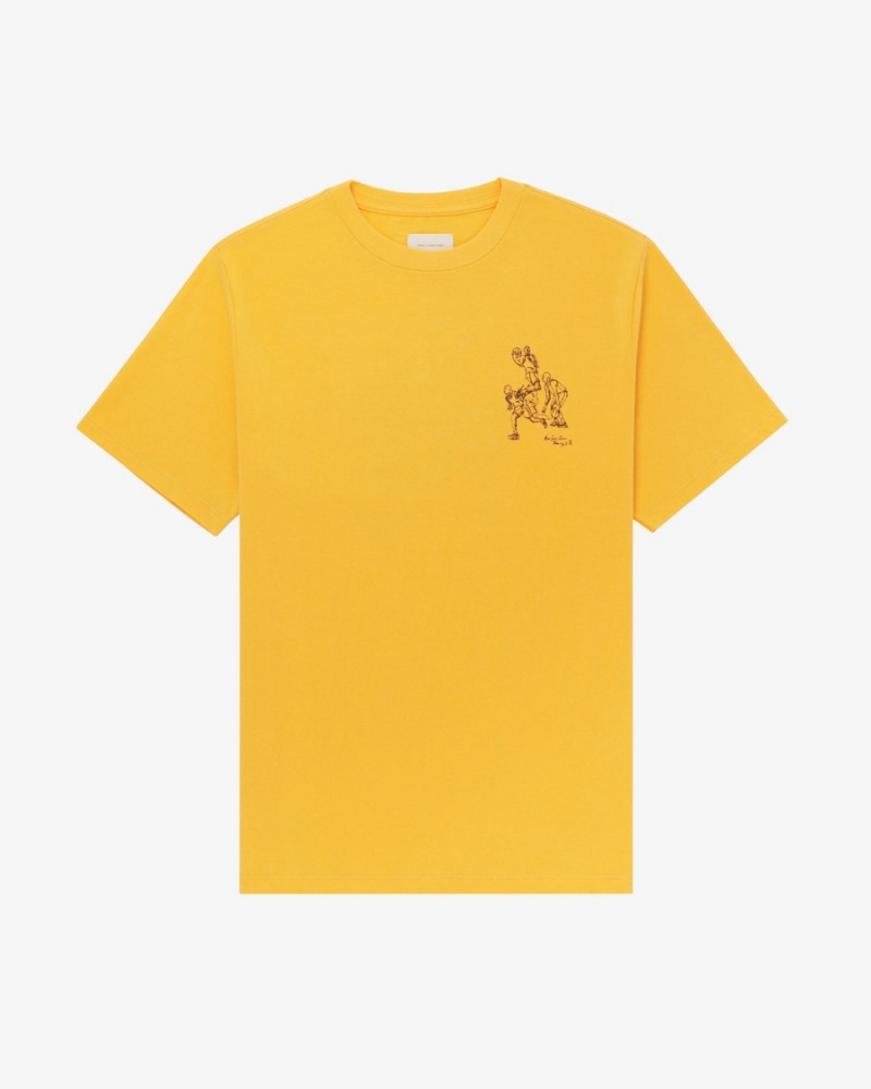 Yellow Aime Leon Dore Basketball Study Men's Shirts | CAMPI5437