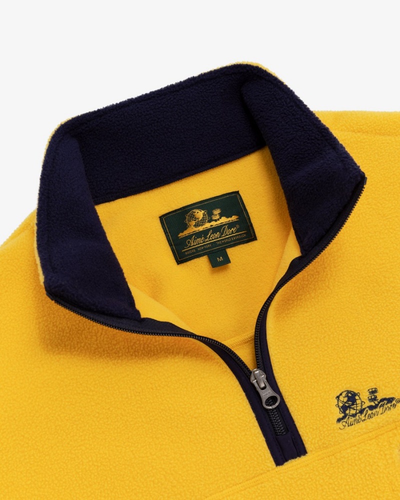 Yellow Aime Leon Dore Quarter Zip Fleece Men's Pullover | MLYDO2934