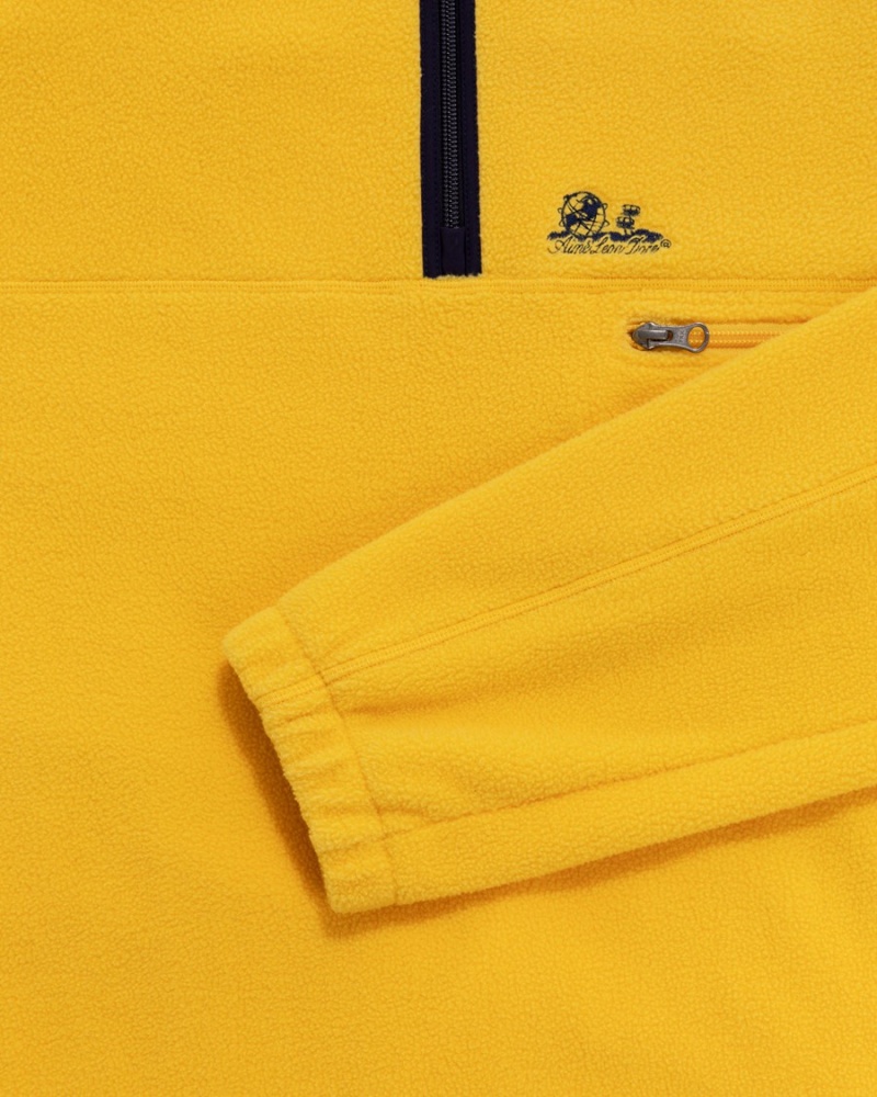 Yellow Aime Leon Dore Quarter Zip Fleece Men's Pullover | MLYDO2934